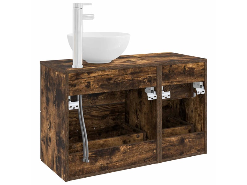 Ensemble de mobilier de salle de bain 2 pcs chêne fumé shl5171 - Conforama E