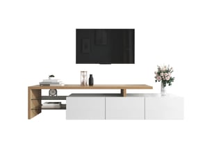 Meuble tv coloris blanc 197.5 cm OKMYHOME