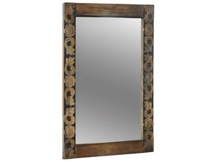 Miroir rectangulaire à fixer coloris marron <strong></strong> <strong></strong> - 70 cm x 50 cm