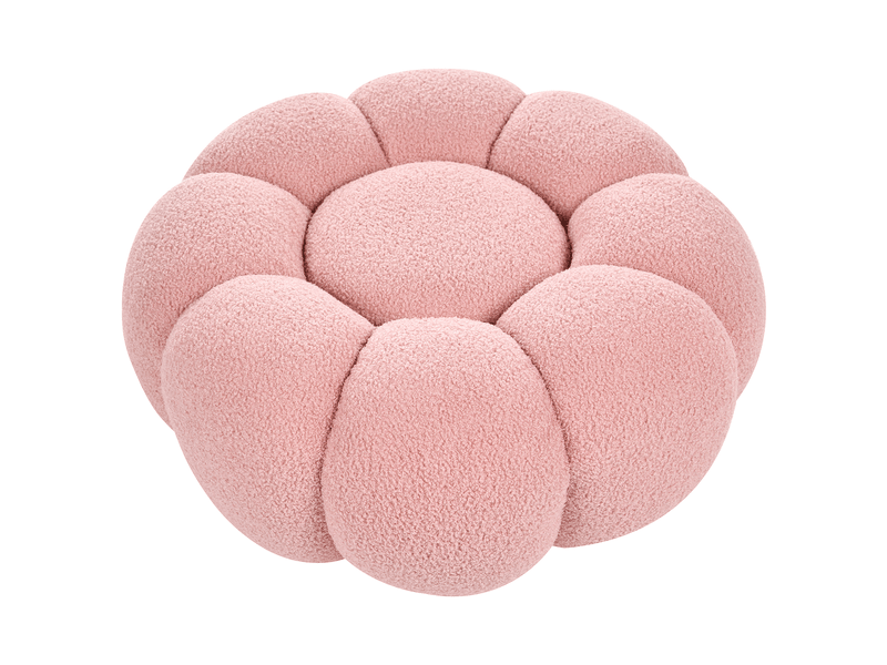  Pouf beaufort bouclé rose  - Conforama E