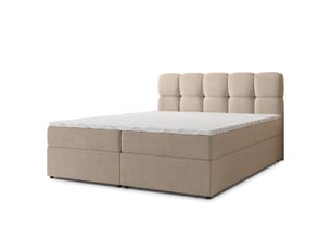 Lit avec rangement 160x200 cm <strong>MASSENO</strong>  <strong></strong> coloris beige