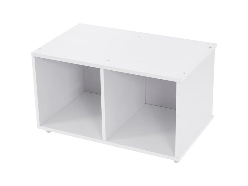 Lit enfant 90x200cm, lit 1 place, lit cabane avec escalier, tiroir, compartiment de rangement et sommier, pin blanc, sans matelas - Conforama R