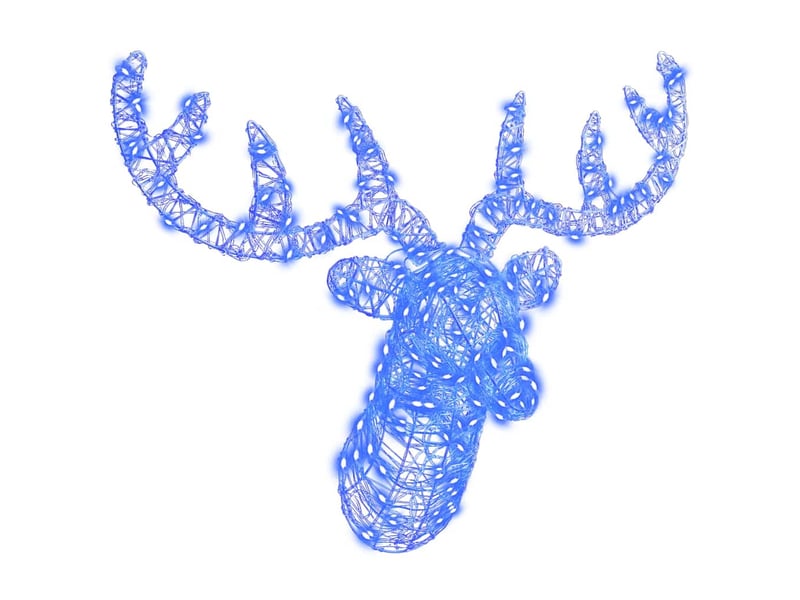 Tête de renne, éclairage de noël 140 led bleu 68 x 36,5 x 62,5 cm acrylique cf62100  - Conforama A