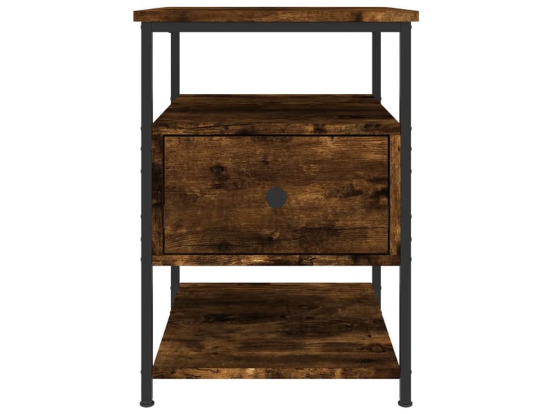  Table de chevet - cabinet de chevet - table de nuit chêne fumé 40x42x56 cm bois d'ingénierie  - Conforama E
