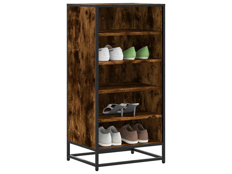  Étagère à chaussures chêne fumé 48x38x97,5 cm bois d'ingénierie shl1598  - Conforama B