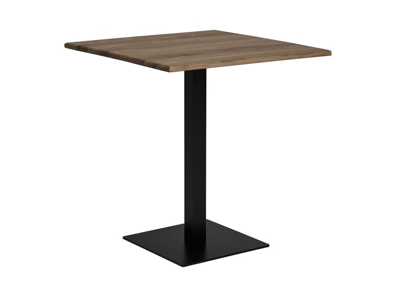 Table de bistrot lignano en chêne fumé avec piètement en métal noir 70x70x75 cm - Conforama B