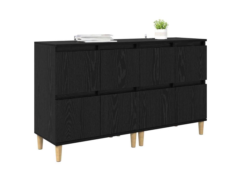  Buffet - bahut - meuble de rangements 2 pc chêne noir 60 x 35 x 70 cm bois d'ingénierie  - Conforama C