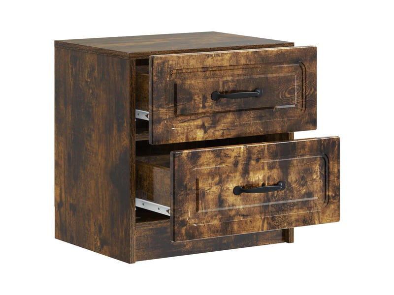 Table de chevet - cabinet de chevet - table de nuit 2 pièces chêne fumé 43 x 34,5 x 44,5 cm - Conforama E