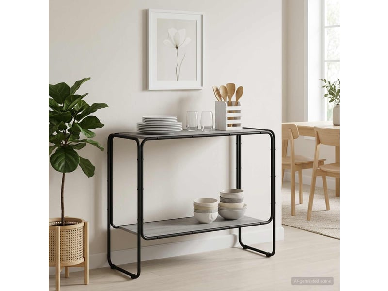  Buffet salon, buffet de rangement sonoma gris 93.5x38x75 cm bois d'ingénierie  - Conforama B