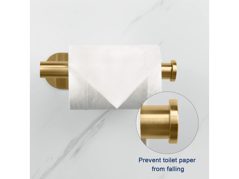  Porte-papier toilette mural en acier inoxydable, 16 cm, 1 unité, doré  - Conforama C