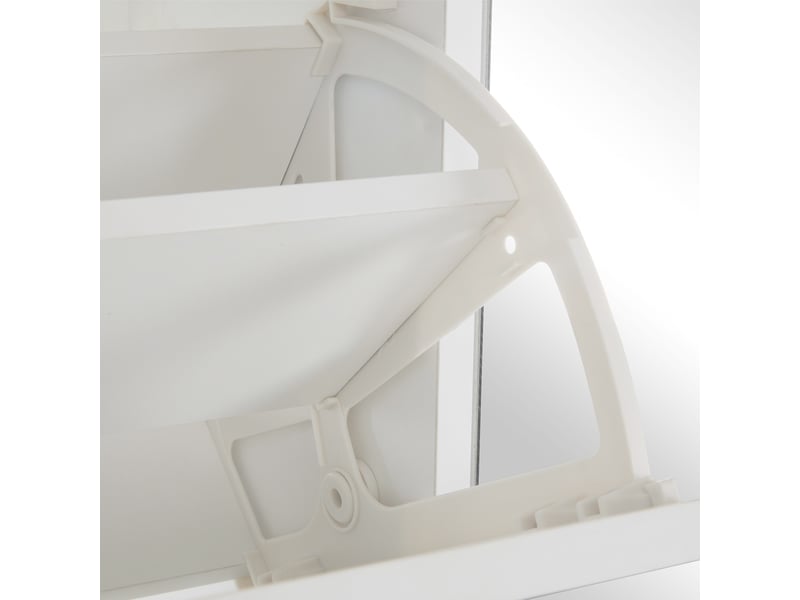  Meuble à chaussures avec miroir 80x24x147 cm, armoire rangement entrée moderne blanche en panneaux de particules  - Conforama D