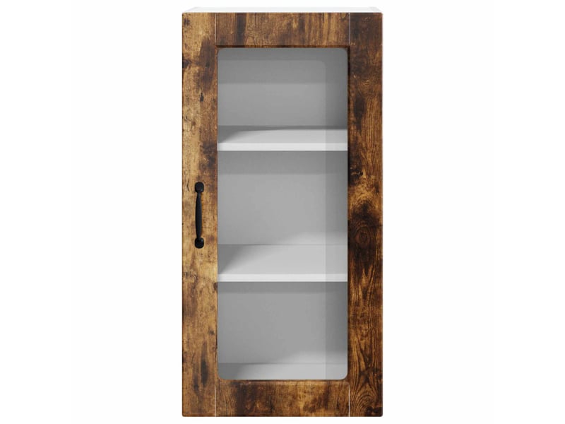 Meuble mural de cuisine, cabinet en verre mural chêne fumé 40x31x80cm shl3582 - Conforama E