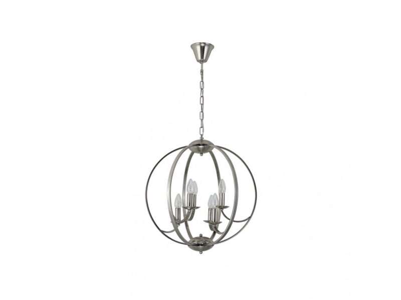  Fabrilamp narciso, suspension classique, 6xe14, nickel, 70-102 x 51 x 51 cm 151396003 - Conforama A