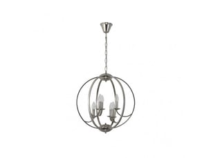 Fabrilamp narciso, suspension classique, 6xe14, nickel, 70-102 x 51 x 51 cm