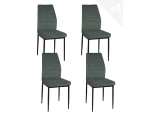 Lot de 4 chaises de salle à manger milo en tissu rayé vert