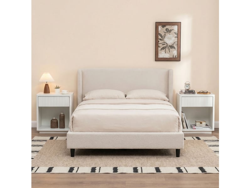  Table de chevet tcqpz lot de 2 55 x 40 x 63,5 cm avec tiroir et niche ouverte mdf blanc  - Conforama E