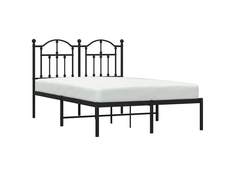  Lit double- lit adulte -  cadre de lit métal sans matelas avec tête de lit noir 120x190cm  - Conforama B