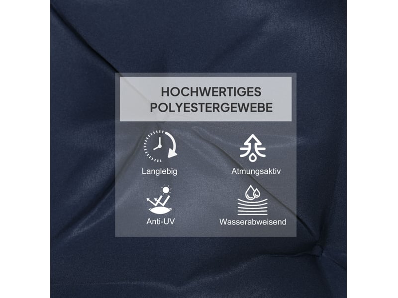  Lot de 2 coussins de siège 98x50 cm avec liens bleu foncé  - Conforama D