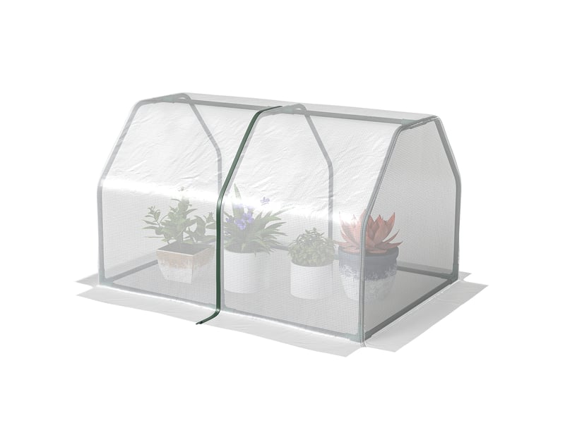  Mini serre de jardin et de balcon en plastique pe et acier avec fermeture éclair, 99 x 71 x 60 cm  - Conforama B