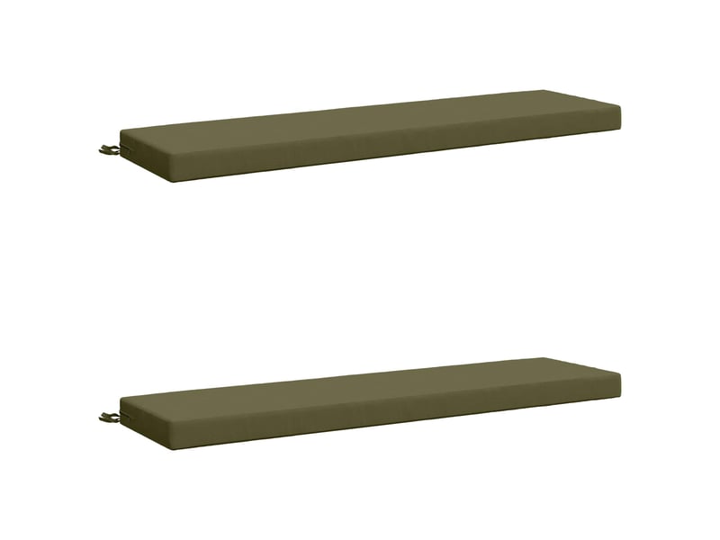  Lot de 2 coussins de banc, coussins d'assise soest 100 % polyester vert olive cf57593  - Conforama A
