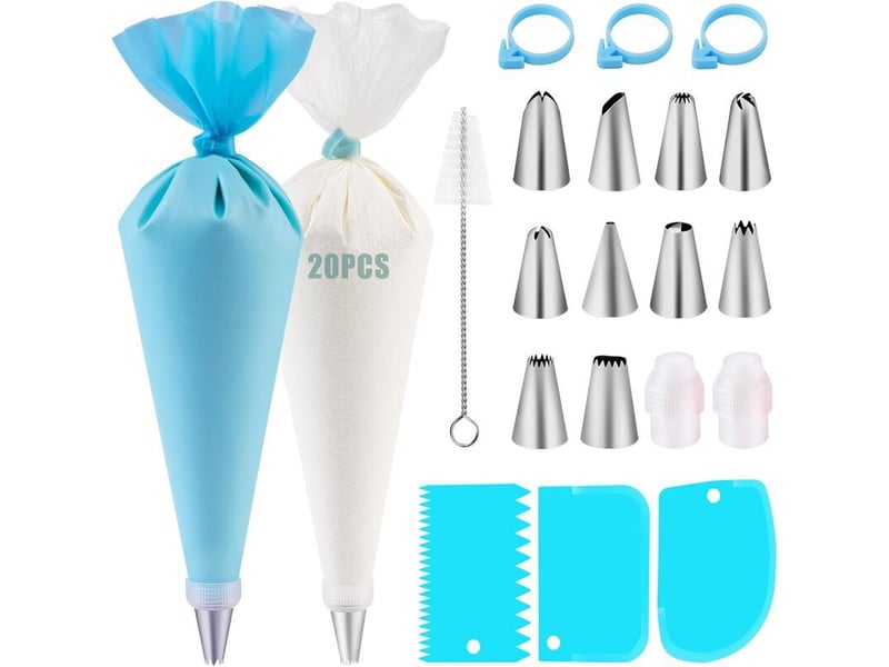 Ensemble de poches à douille, douilles à pâtisserie, accessoires de pâtisserie (bleue, 40 pièces) - blue - Conforama A