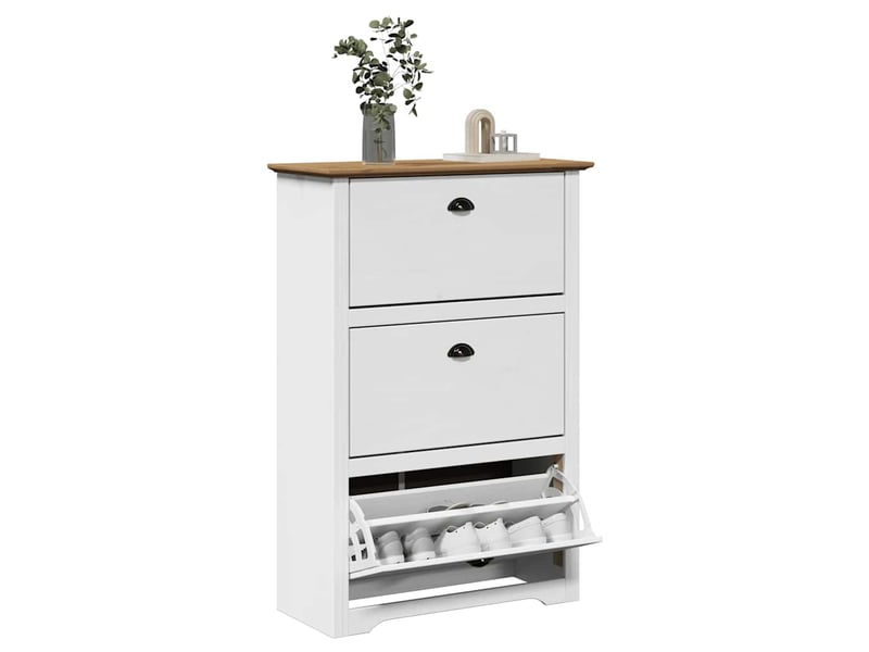  Meuble à chaussures, étagère à chaussures bodo blanc et marron 80x35x118 cm  - Conforama B