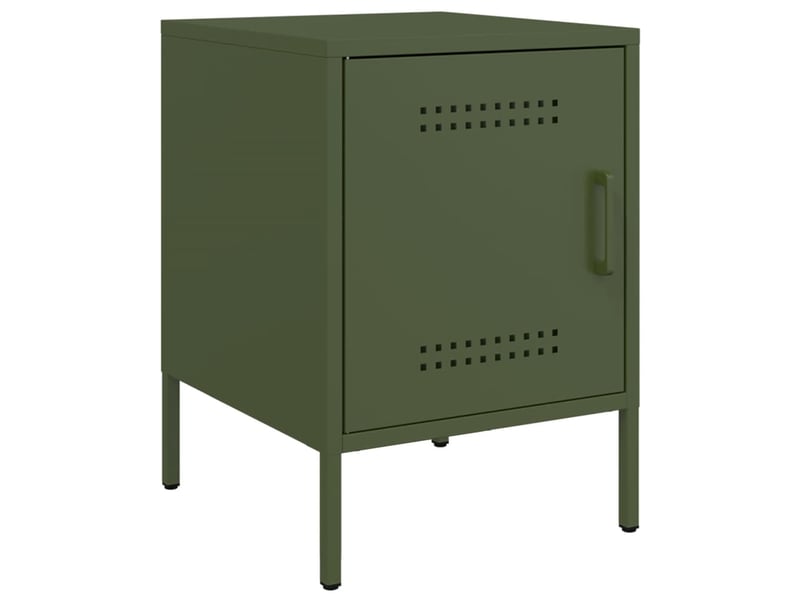  Lot de 2 tables de chevet - cabinet de chevet - table de nuit vert olive 36x39x50,5 cm acier  - Conforama D
