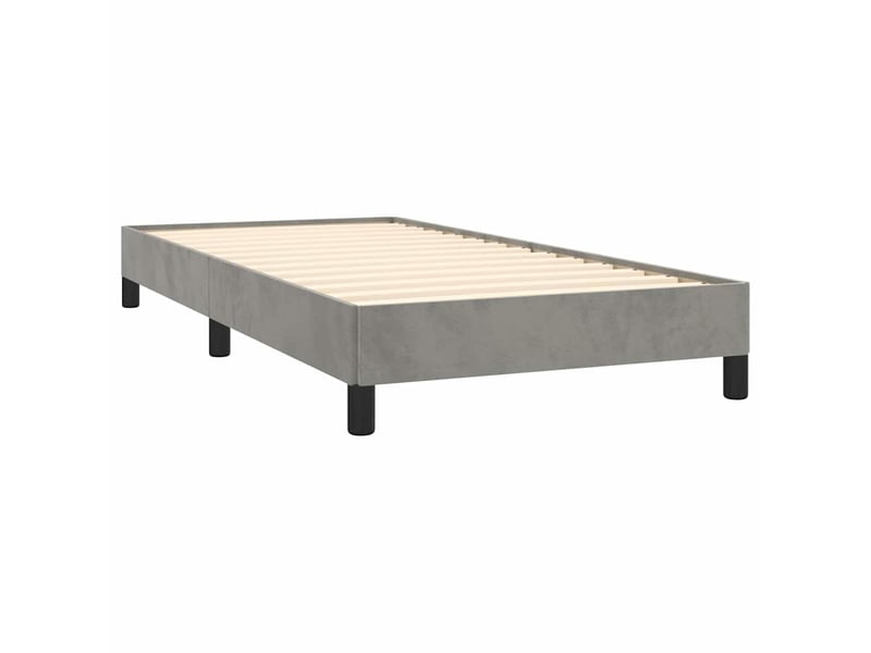  Lit simple- lit adulte -  cadre de lit sans matelas gris clair 90x200 cm velours  - Conforama B