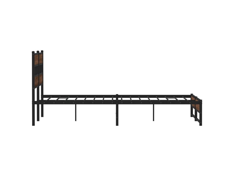  Lit double- lit adulte -  cadre de lit en métal sans matelas chêne marron 135x190 cm  - Conforama D