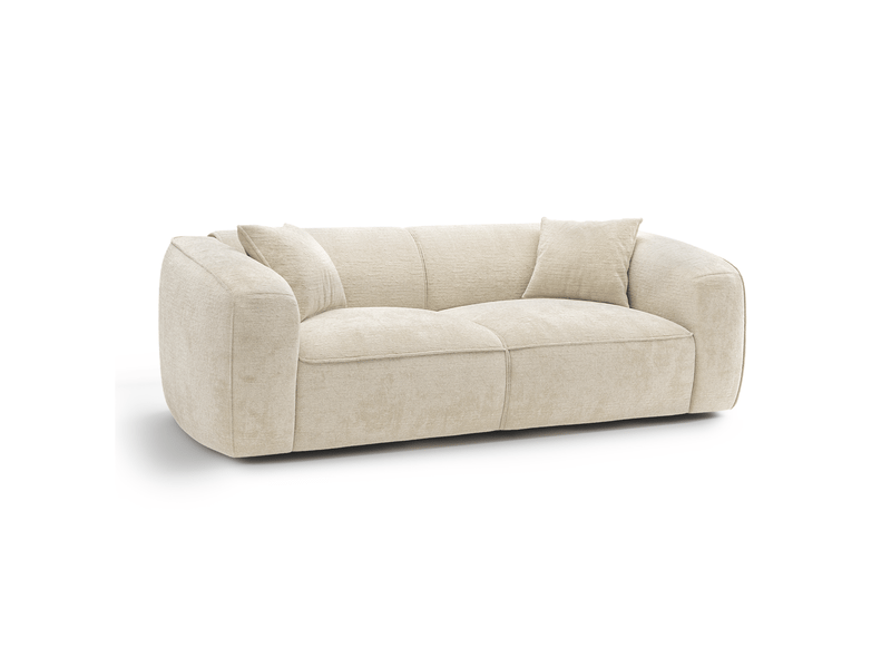 Canapé 3 places en velours gaufré crème maya 1MAY3PVGCR - Conforama A