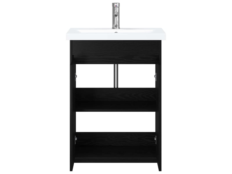  Ensemble de mobilier de salle de bain chêne noir shl2007  - Conforama C
