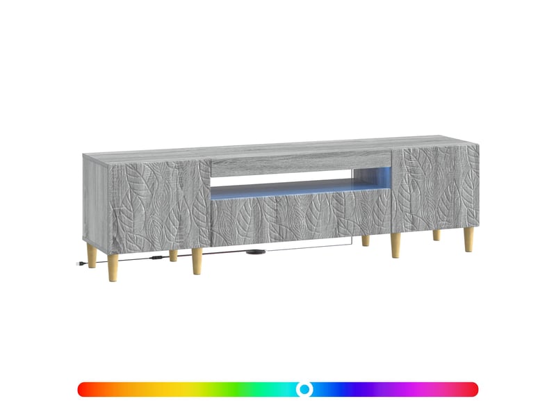 Meuble tv - banc tv - meuble de rangement led sonoma gris bois d'ingénierie - Conforama C