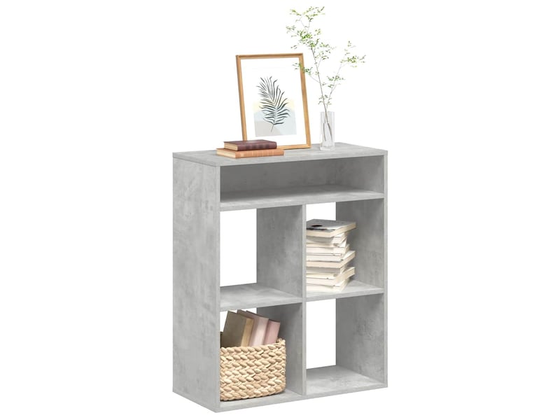  Bibliothèque, meuble de rangement salon gris béton 66x31x80 cm bois d’ingénierie  - Conforama B