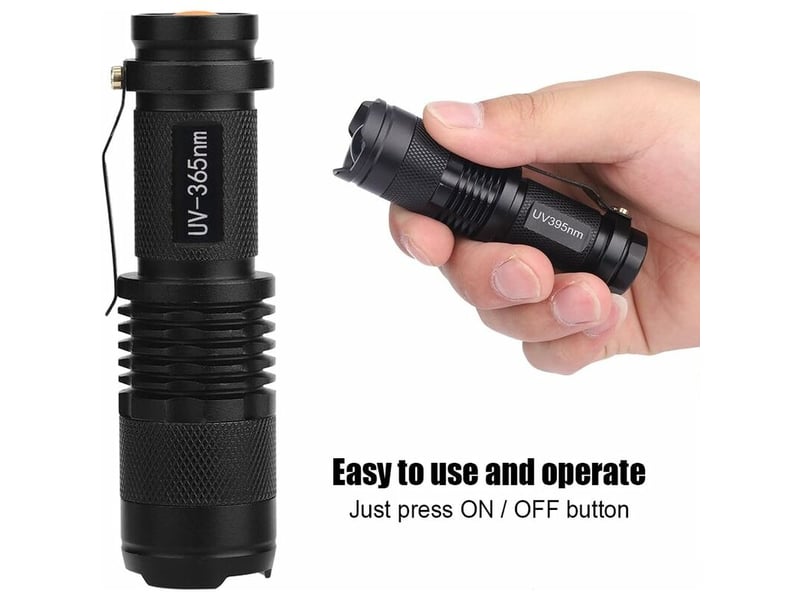 Lampe de poche uv ultra led blacklight light lampe d'inspection portable torche 395365 nm inspection d'hôtel à domicile(365nm) - Conforama C
