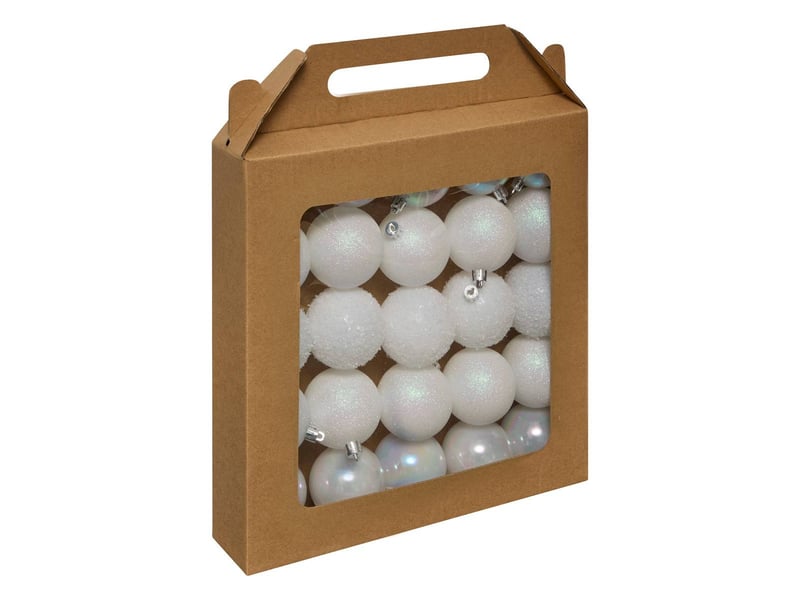  Lot de 25 boules de noël jokli 6cm blanc  - Conforama B