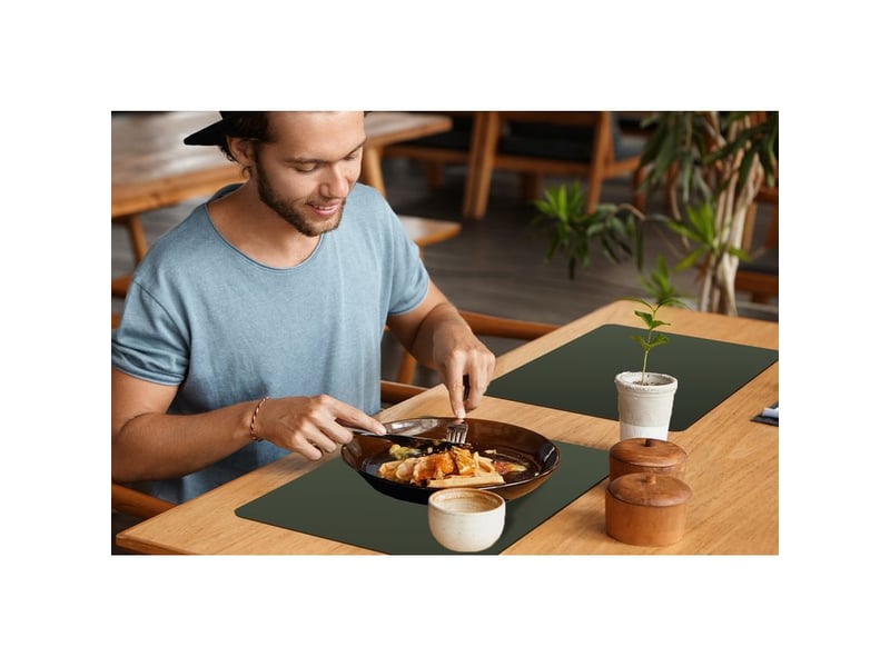  Sets de table vert - couleur unie - vert olive lot de 6 dessous de plat 45x30  - Conforama D