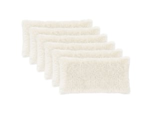 Lot de 6 coussins avec oreiller, coussins décoratifs heerlen blanc fleece pv cf50798