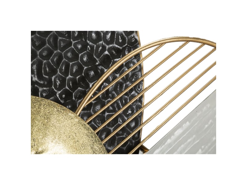  Panneau mural boly en fer avec disques abstraits or, noir et blanc  - Conforama B