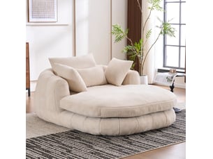 Méridienne convertible 1 place en tissu blanc, assise profonde et coussins souples pour vos instants lecture
