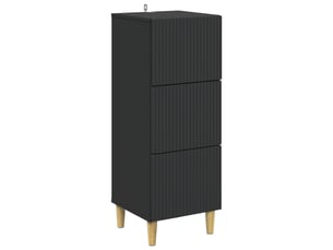 Armoire à tiroirs, rangement bureau noir 33 x 34,5 x 90 cm bois d'ingénierie shl8874