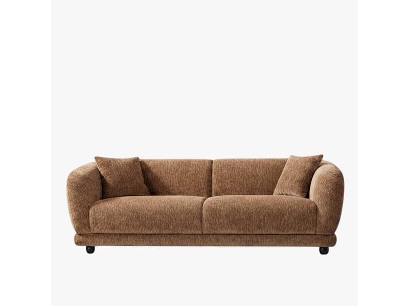 Canapé 3 places en tissu taupe foncé - Conforama A
