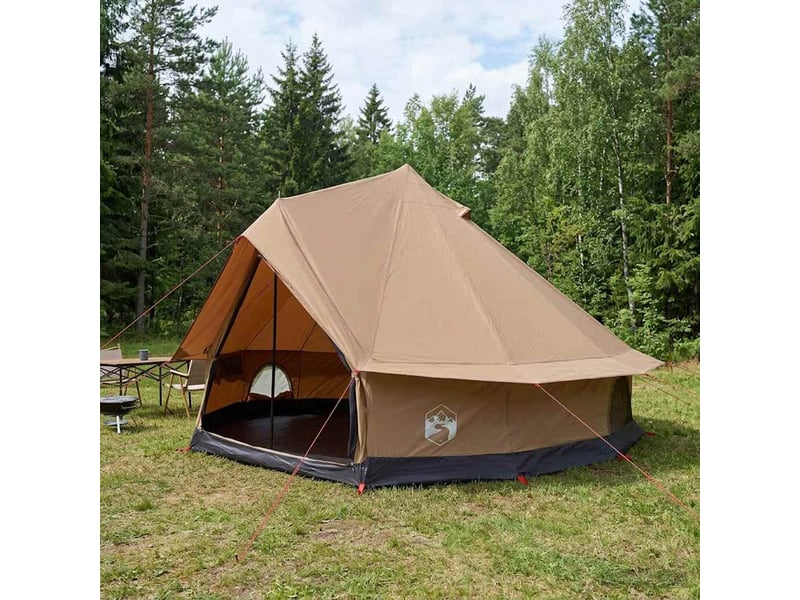  Tente de camping, tente familiale 8 personne marron polycoton  - Conforama B