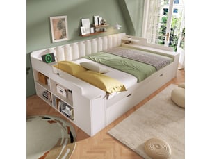 Lit 2 places 140x190 cm HAVRYA   coloris blanc