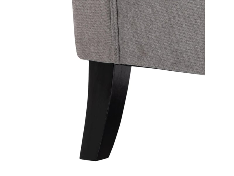  Fauteuil relax à dossier haut avec capitonnage  - assise rembourrée, pieds en bois avec patins, polyester gris  - Conforama C