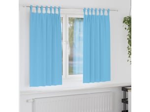 Lot de 2 rideaux occultants, rideaux black-out avec anneaux bleu clair 175 x 140 cm cf44588