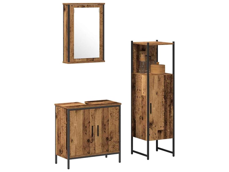  Ensemble de mobilier de salle de bain 3 pc marron cf64393  - Conforama C