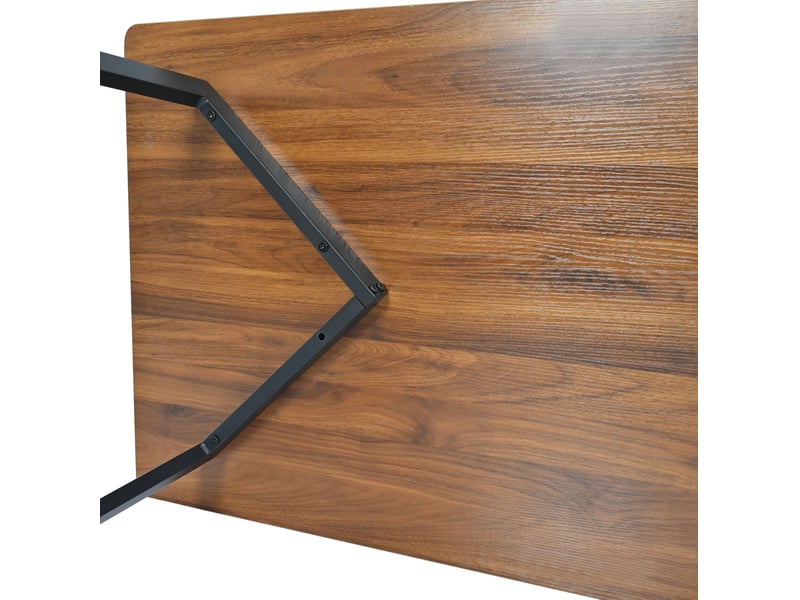 Table de salle à manger 117x68 cm, pour cuisine, rectangulaire avec grain de bois, panneau mdf marron - Conforama E