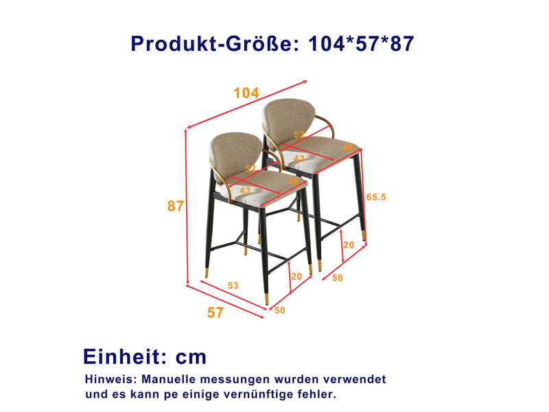  Lot de 2 tabourets de bar 57x52x87 cm, hauteur réglable, dossier, repose-pied, métal et chenille, marron clair et noir  - Conforama C