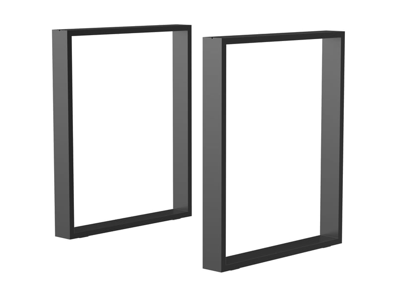  Lot de 2 pieds rectangulaires en acier noir pour table - design contemporain - hauteur 72 cm  - Conforama B