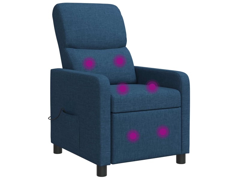  Vidaxl fauteuil de massage inclinable bleu polyester  - Conforama A